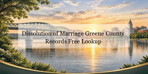 Dissolution of Marriage Greene County Records Free Lookup